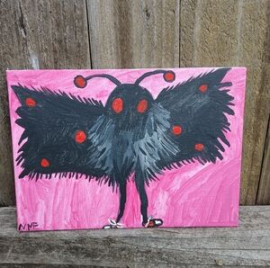 Mothman Painting Folk Art
